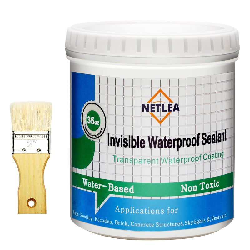 NetLea Invisible Waterproof Agent,Transparent Waterproof Coating,Polyurethane Coating for Roofs, Walls, Bathroom, Shower, Window Sills, Indoor & Outdoor - Image 1